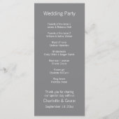 Twee bruiden bruiloft (Lila en grijs) Service Orde Programmakaart (Achterkant)