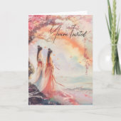 Twee bruiden bruiloft nodigen digitale print uit (Voorkant)