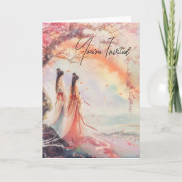 Twee bruiden bruiloft nodigen digitale print uit