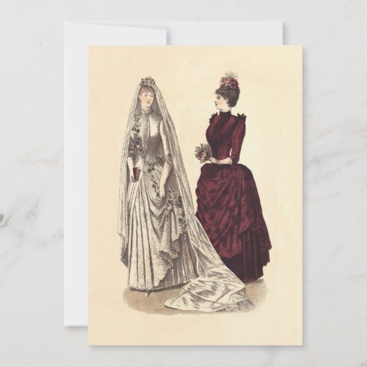 Twee bruiden bruiloft Vintage Kaart (Achterkant)