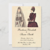 Twee bruiden bruiloft Vintage Kaart (Voorkant)