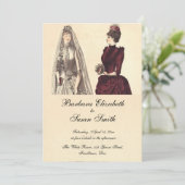 Twee bruiden bruiloft Vintage Kaart (Staand voorkant)