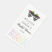 Twee bruiden confetti regenboog kleuren lesbisch h servet (Hoek)