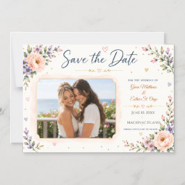 Twee Bruiden Foto Save the Date Magnetische Uitnodiging