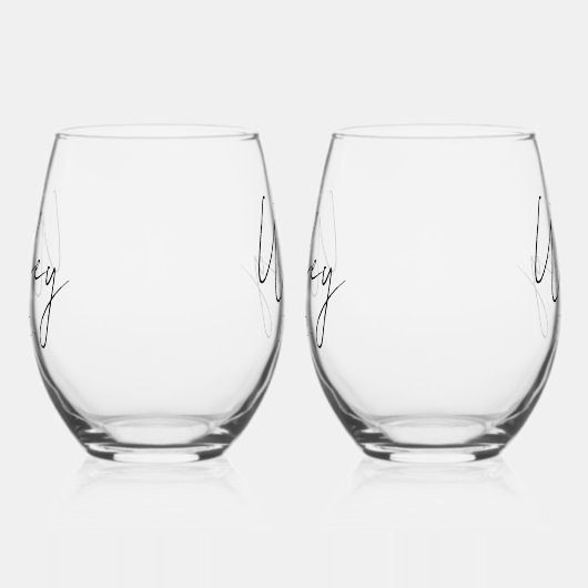 Twee Bruiden Gay Bruiloft Gepersonaliseerd Est Jaa Wijnglas Zonder Voet (Links)