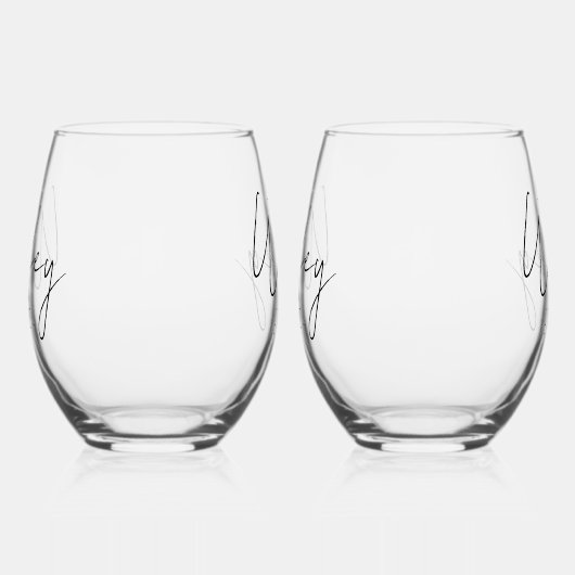 Twee Bruiden Gay Bruiloft Gepersonaliseerd Est Jaa Wijnglas Zonder Voet (Rechts)