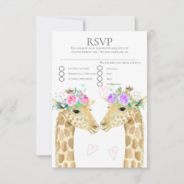 Twee Bruiden Giraffe Gay Lesbisch Bruiloft RSVP