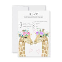 Twee Bruiden Giraffe Gay Lesbisch Bruiloft RSVP