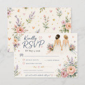 Twee Bruiden Huwelijks RSVP Kaart (Voorkant / Achterkant)