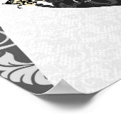 Twee bruiden huwelijksdag botanische damast foto poster (Hoek)