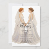 Twee bruiden in trouwjurken foto kaart (Voorkant)