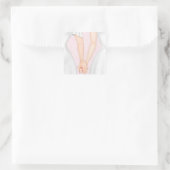 Twee bruiden, japonnen, lesbische bruiloft vierkante sticker (Tas)