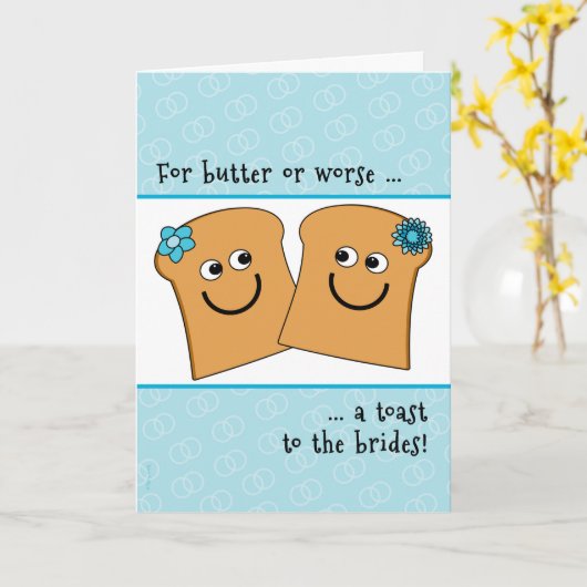 Twee bruiden Lesbisch huwelijkscongrats Grappige t Kaart (Gele Bloem)