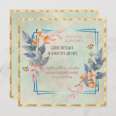 Twee Bruiden Lesbische Aquarel Bloemen Trouwen  Kaart (Voorkant / Achterkant)