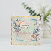 Twee Bruiden Lesbische Aquarel Bloemen Trouwen  Kaart (Staand voorkant)