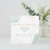 Twee Bruiden Lesbische Aquarel Groene Bloemen Brui Kaart (Staand voorkant)