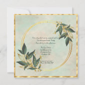 Twee Bruiden Lesbische Aquarel Groene Bloemen Trou Kaart (Achterkant)