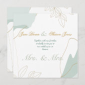 Twee bruiden Lesbische waterverf groene wedding  Kaart (Voorkant / Achterkant)