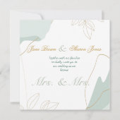 Twee bruiden Lesbische waterverf groene wedding  Kaart (Voorkant)
