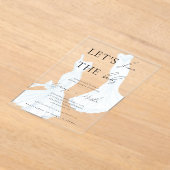 Twee Bruiden LGBTQ Waterverf Jurk Vrijgezellenfees Acryl Uitnodigingen (Laagn)