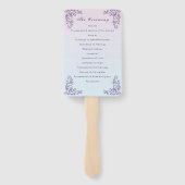 Twee bruiden lila huwelijksprogramma handwaaier (Achterkant)