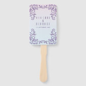 Twee bruiden lila huwelijksprogramma handwaaier (Voorkant)