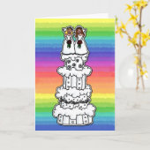 Twee bruiden op bruidstaart kaart (Gele Bloem)