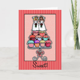 Twee Bruiden op Cupcake stapelen Kaart