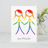 Twee bruiden Rainbow Love Save The Date (Staand voorkant)