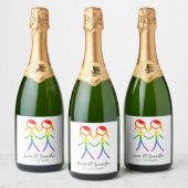 Twee bruiden Rainbow Love Sparkling Wijnetiket (Flessen)