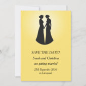 Twee bruiden slaan de datum op save the date (Voorkant)