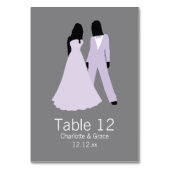 Twee bruiden Tafelnummer Bruiloft (Lila en grijs) (Voorkant)