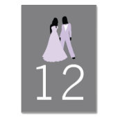 Twee bruiden Tafelnummer Bruiloft (Lila en grijs) (Achterkant)