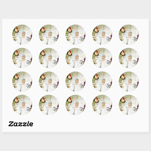 Twee bruiden trouwstickers ronde sticker (Vel)