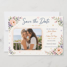 Twee bruiden zijn beter dan één foto Save the Date