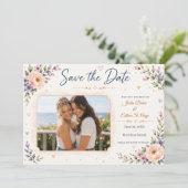 Twee bruiden zijn beter dan één foto Save the Date (Staand voorkant)