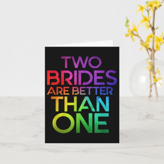 Twee bruiden zijn beter dan een lesbische bruiloft kaart (Gele Bloem)