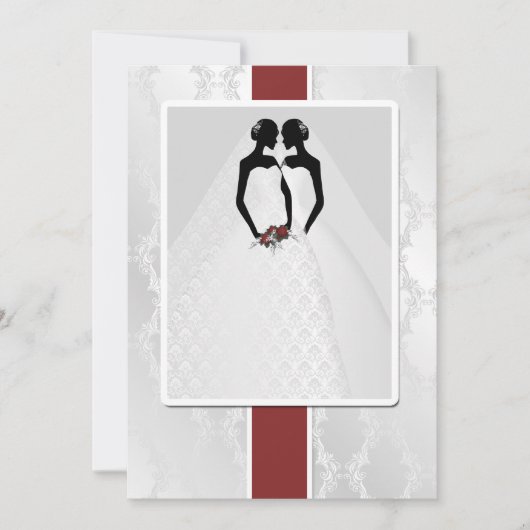 Twee bruidjes in het bruidsgordijn kaart (Voorkant)