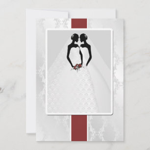 Twee bruidjes in het bruidsgordijn kaart