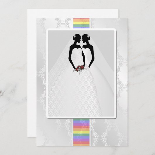 Twee bruidjes in het bruidsgordijn kaart (Voorkant / Achterkant)