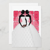 Twee bruidjes in het bruidsgordijn kaart (Voorkant / Achterkant)