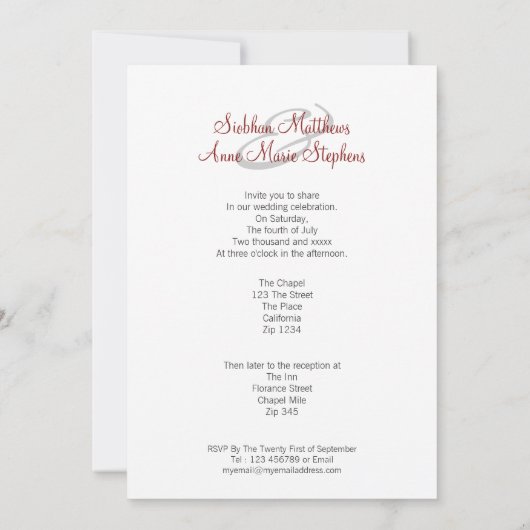 Twee bruidjes in het bruinkees kaart (Achterkant)