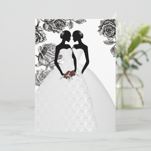 Twee bruidjes in het bruinkees kaart (Staand voorkant)