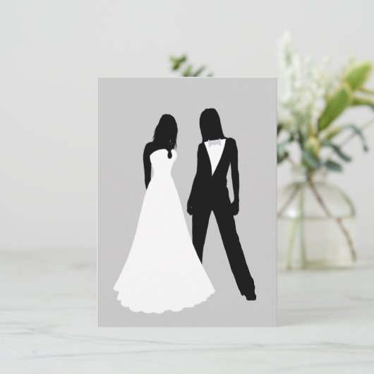 Twee bruidjes kaart (Staand voorkant)