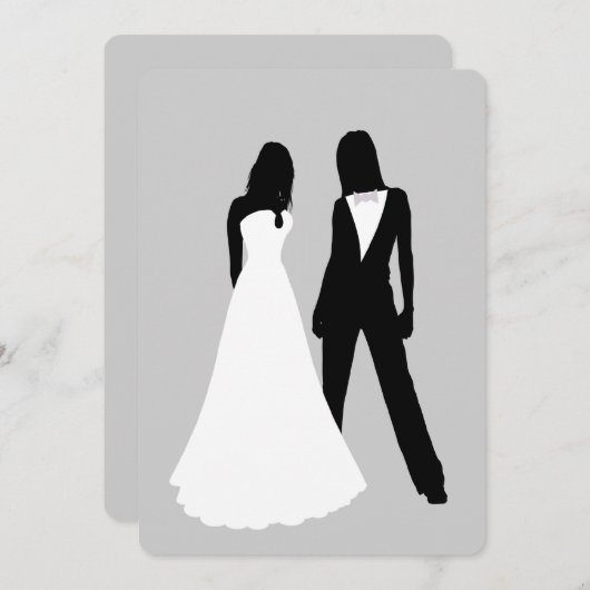 Twee bruidjes kaart (Voorkant / Achterkant)