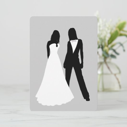 Twee bruidjes kaart (Staand voorkant)