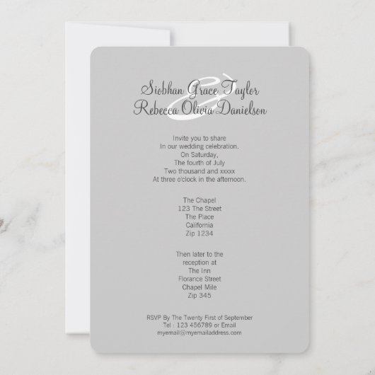 Twee bruidjes kaart (Achterkant)