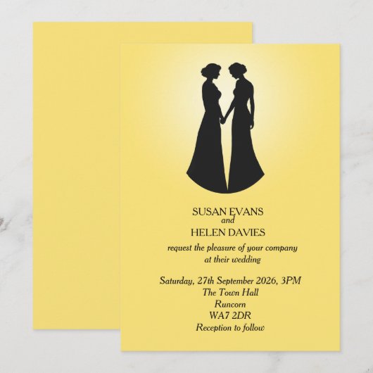 Twee bruidjes kaart (Voorkant / Achterkant)