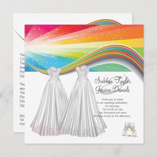 Twee bruidjes kaart (Voorkant / Achterkant)