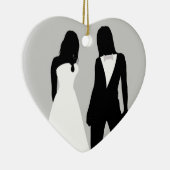 Twee bruidjes keramisch ornament (Rechts)